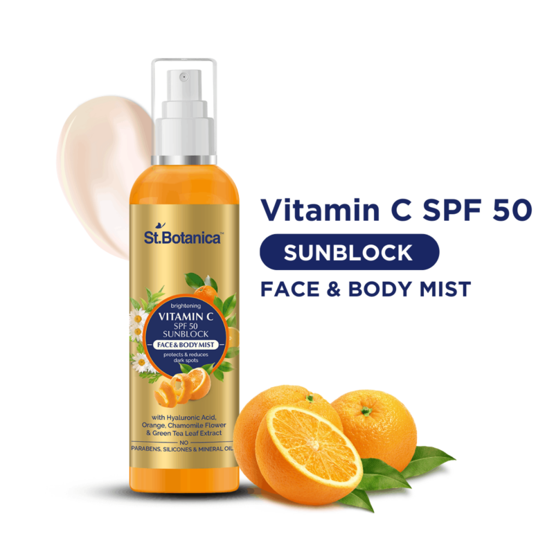 St botanica Vitamin C SPF 50 Sunblock Face & Body Mist Sunscreen, 120ml - Image 2