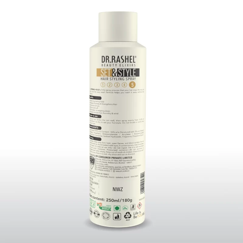 DR RASHEL Set & Style Hair Styling Spray – Strong Hold 250 ml - Image 8