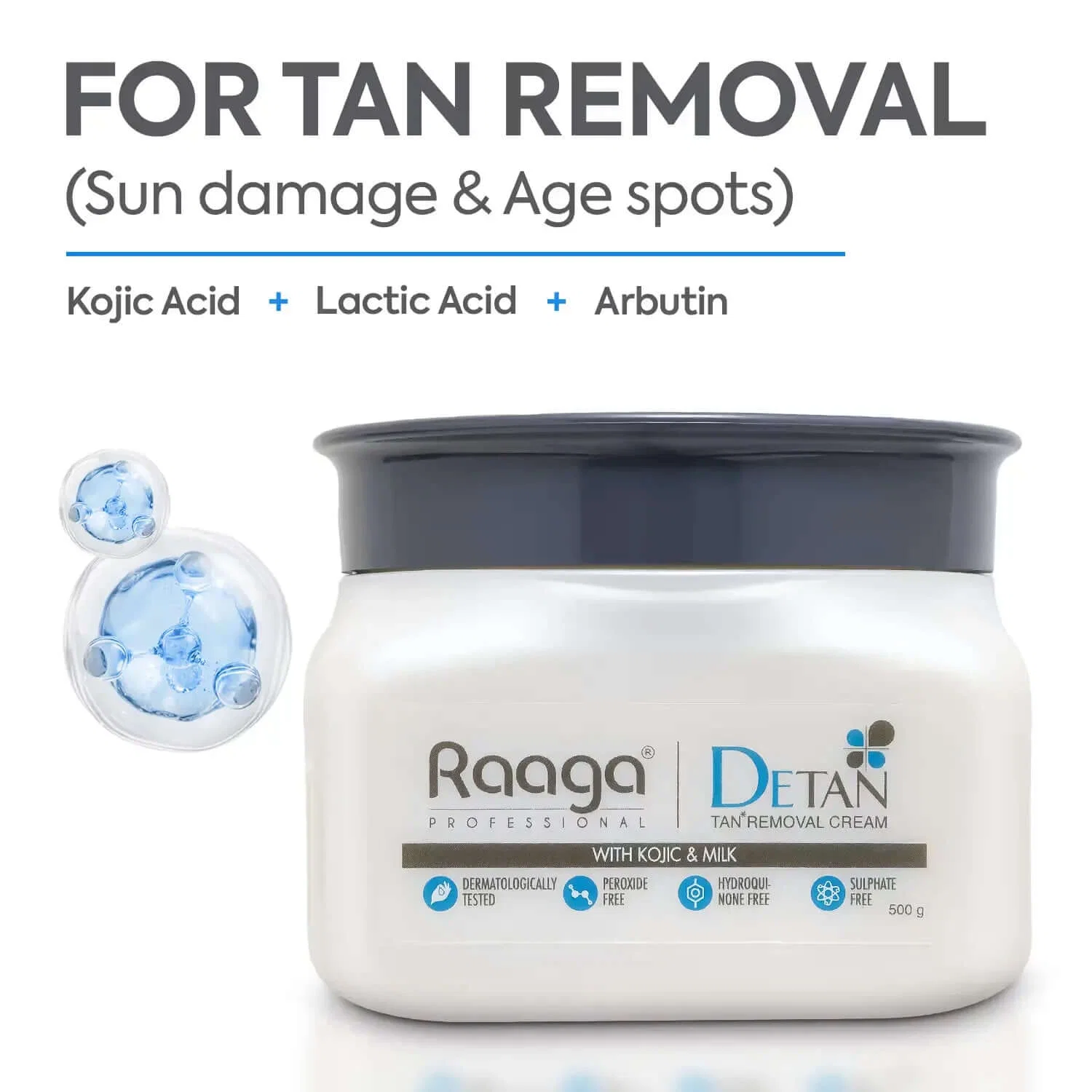 DE TAN PACK | BEST TAN REMOVEL CREAM WITH KOJIC AND MILK (500GM)