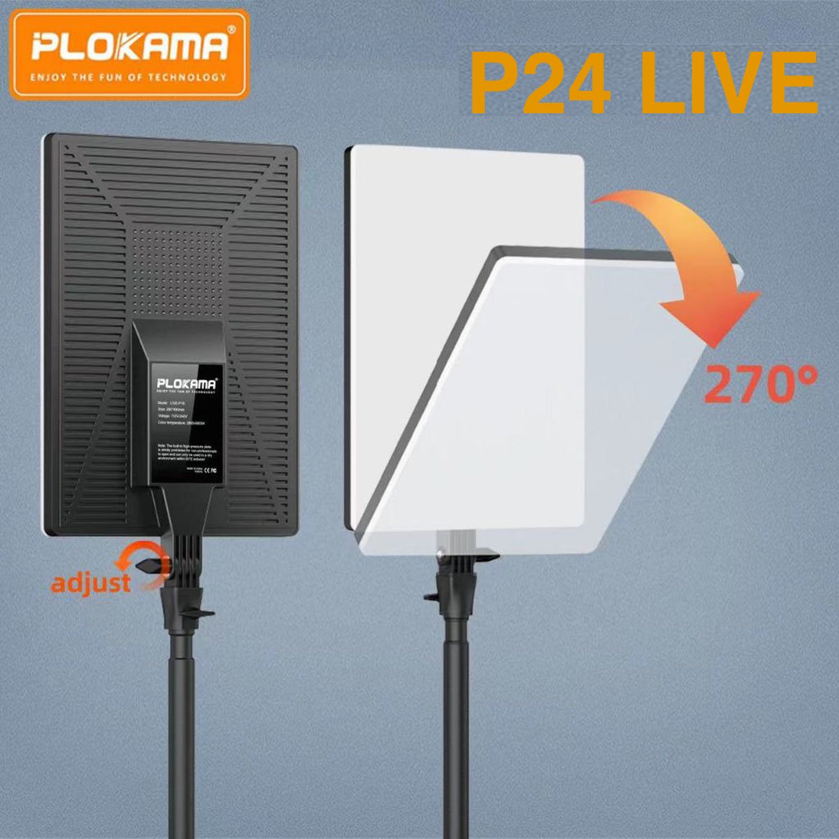 PLOKAMA Live-P24 Application Scenarios Led Fill Light Panel with Stand