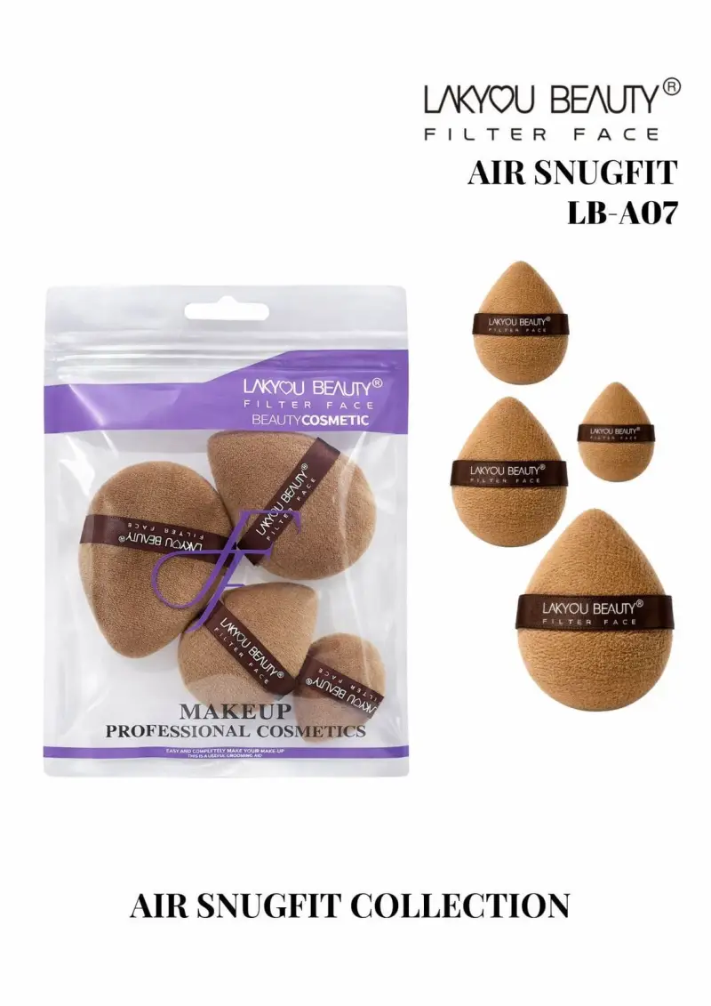 Lakyou Beauty soft Microfiber pizza Powder Puff (Set of 4)