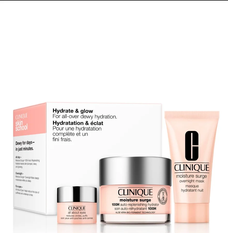 CLINIQUE HYDRATE AND GLOW FOR ALL OVER DEWY HYDRATION MOISTURE SURGE
