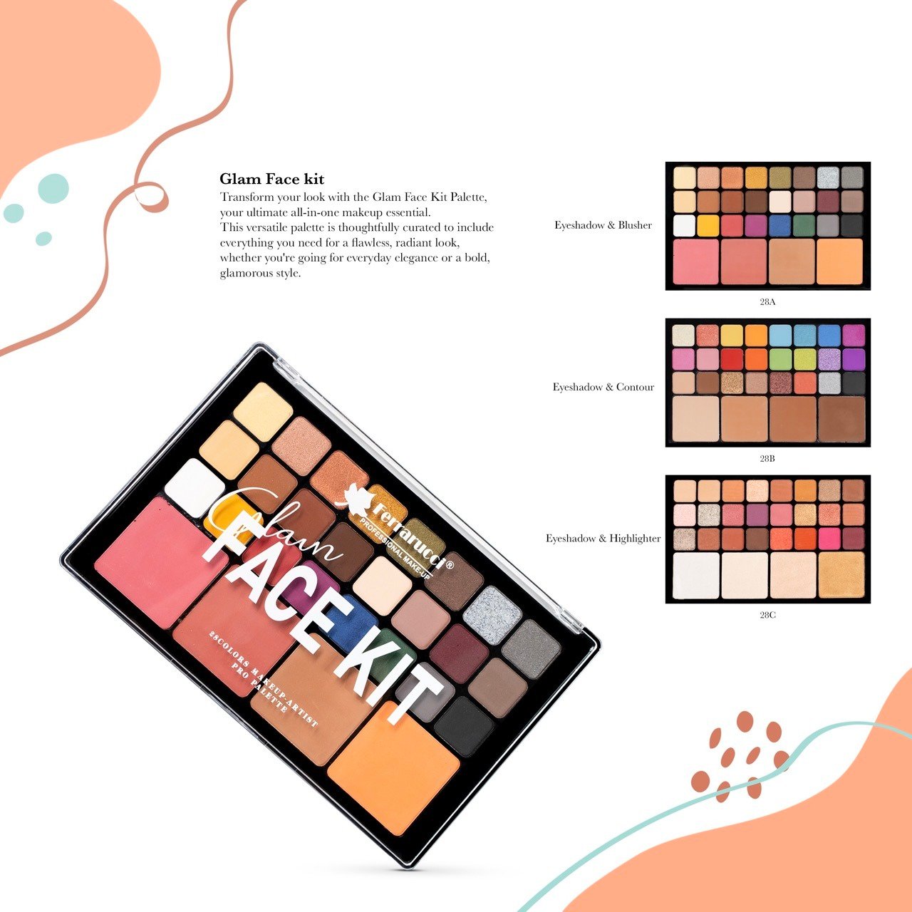 FERRARUCI GLAM FACE KIT PROFESSSIONAL 28A - Image 5