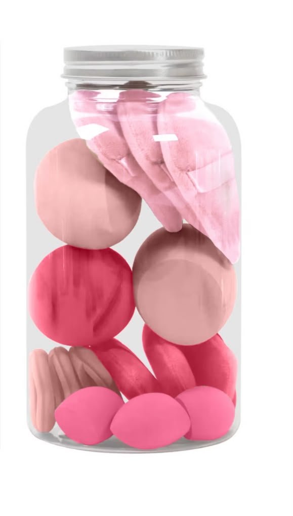 Feel Good Club Blender Buffet - Set Of 15 Makeup Blender Sponges & Pizza Powder Puffs In A Jar ( RANDOM COLOURS ) - Image 2