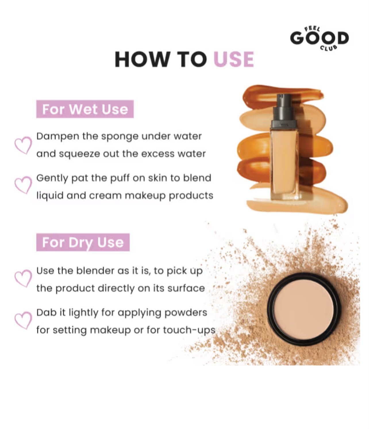 Feel Good Club Blender Besties - 7 Makeup Sponges In Jar - 4 Full Size & 3 Mini Puffs For Foundation ( RANDOM COLOURS ) - Image 10